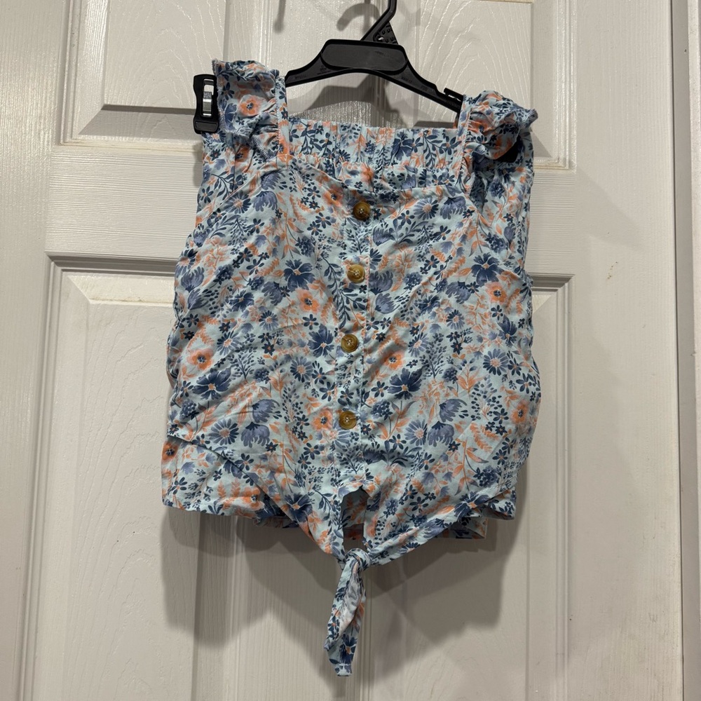 Floral Button-Down Tie-Front set